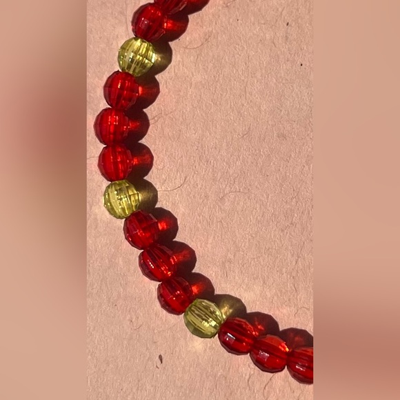 New Handmade Alpha Chi Omega AXO Sorority Glass Bead Bracelet Greek Letters 7” - Picture 2 of 3